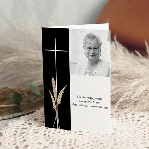 Trauer Danksagung christlich - Kreuz in schwarz 4638
