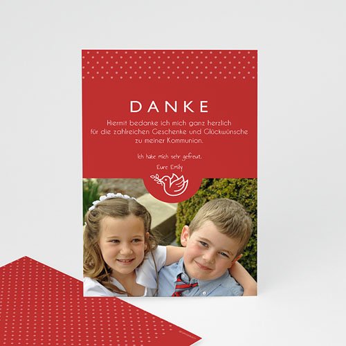 Dankeskarten Kommunion Mädchen - True Red 46578