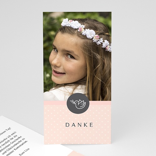 Dankeskarten Kommunion Mädchen - Kleine Taube 46596