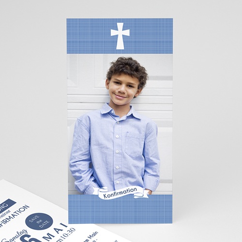 Einladungskarten Konfirmation - Pastellblau 46677
