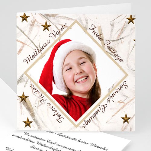 Weihnachtskarten - Goldener Sternenregen 4686