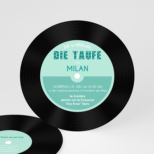 Einladungskarten Taufe Jungen - Taufe Pop Blau 47099