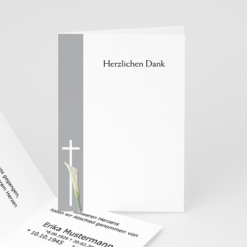 Trauer Danksagung christlich - Trauerblume 4728