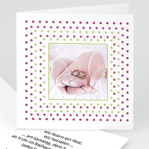 Hochzeitseinladungen modern - Konfettiregen 4776