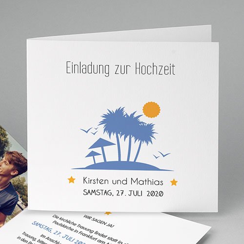 Hochzeitseinladungen modern - Unter Palmen 47783