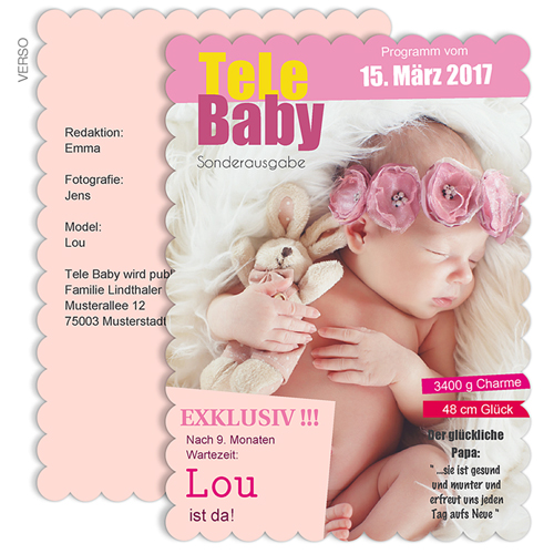 Geburtskarten für Mädchen - Tara Thalia 48003