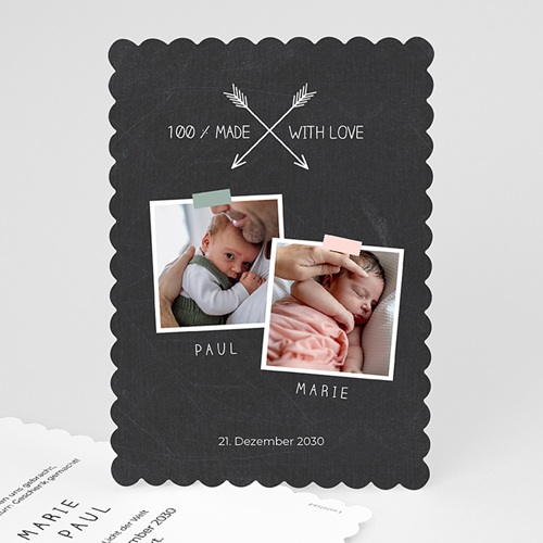 Babykarten für Zwillinge gestalten - Tafelkreidelook 48178