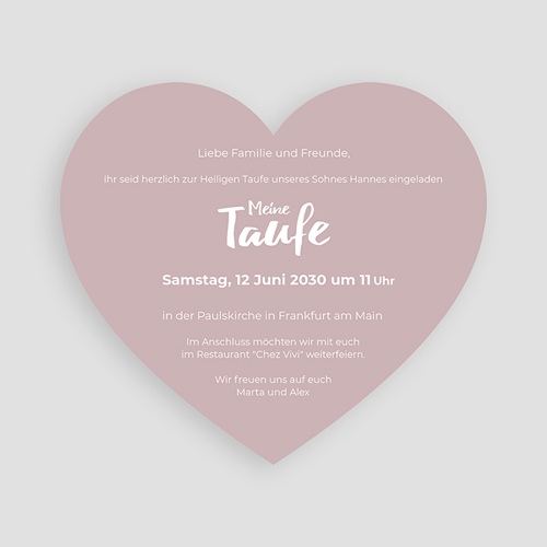 Einladungskarten Taufe Fur Madchen Unser Herzchen Kostenloser Probedruck Carteland