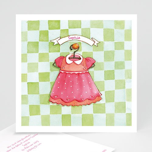 Geburtskarten für Mädchen - Kleidchen 4848