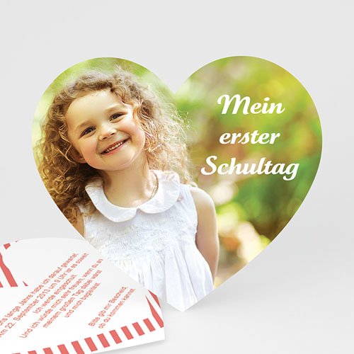 Einladungskarten Einschulung - Herz 48567