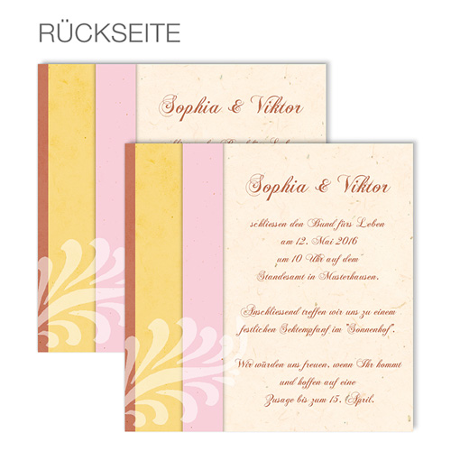 Einlegekarten Hochzeit - Modernes Design 48617