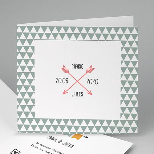 Hochzeitseinladungen modern - Pfeile 49061