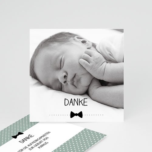 Dankeskarten Geburt Jungen - Fliege im Trend 49385