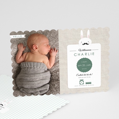 Babykarten für Jungen - Schnurrbart 49558