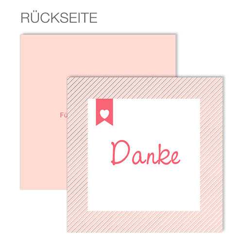 Dankeskarten Geburt Mädchen - Made with Love 49639
