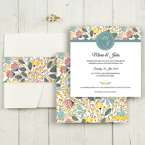 Hochzeitskarten Quadratisch - Blumen Frühling 50369