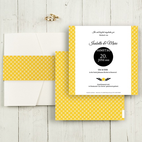 Hochzeitskarten Quadratisch - Yellow 50379