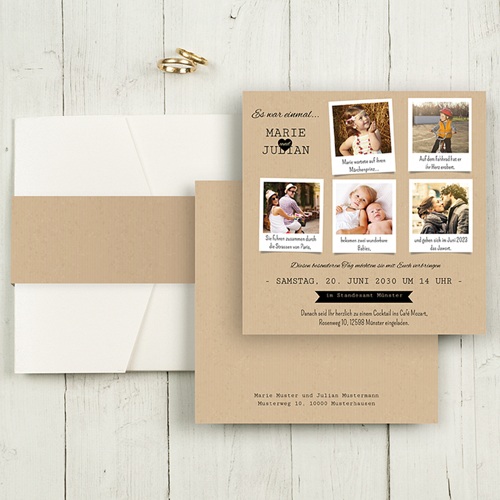 Hochzeitskarten Quadratisch - Liebesglück 50383