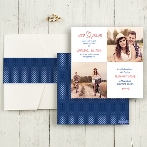 Hochzeitskarten Quadratisch - Fusion 50389