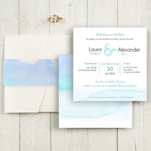 Hochzeitskarten Quadratisch - Aquae 50395