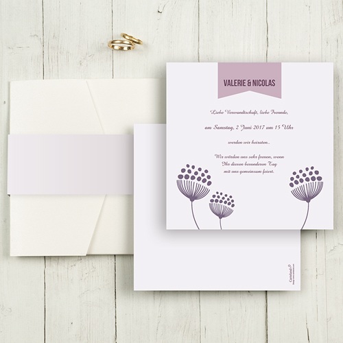 Hochzeitskarten Quadratisch - Violett 50403