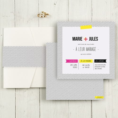 Hochzeitskarten Quadratisch - Neon 50405
