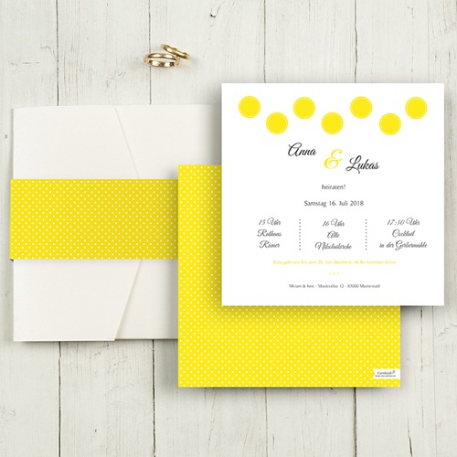 Hochzeitskarten Quadratisch - Inspiration Zitrone 50423
