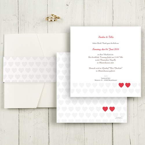 Hochzeitskarten Quadratisch - Romantic Love 50438