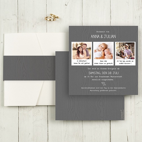 Hochzeitskarten Quadratisch - Fotoroman 50444