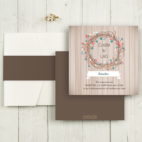Hochzeitskarten Quadratisch - Landhochzeit 50446