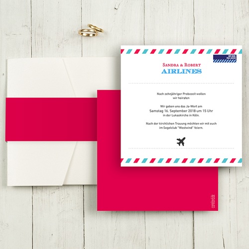 Hochzeitskarten Quadratisch - Airlines 50451