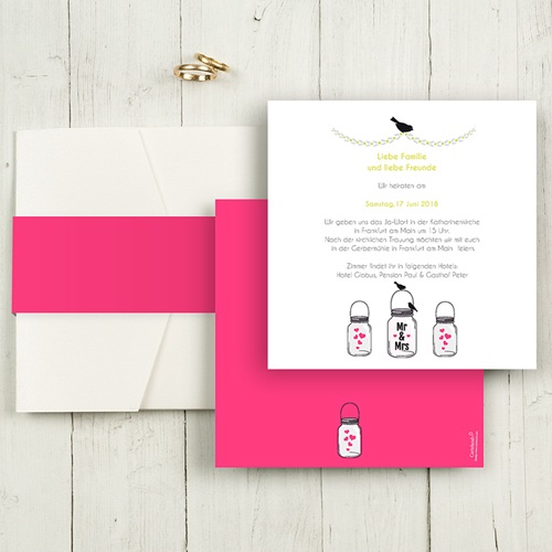 Hochzeitskarten Quadratisch - Motto Pink 50463