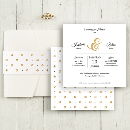 Hochzeitskarten Quadratisch - Schriftmix 50481