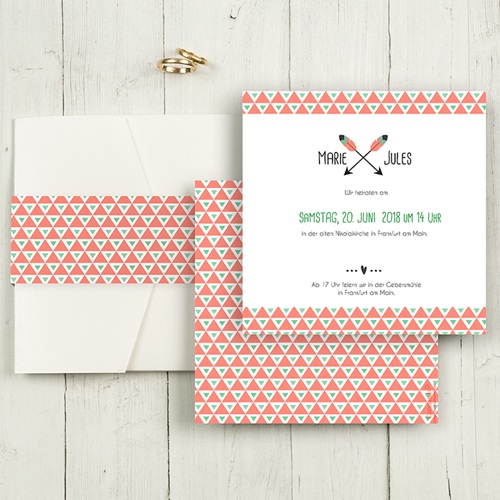 Hochzeitskarten Quadratisch - Shabby Chic 50483