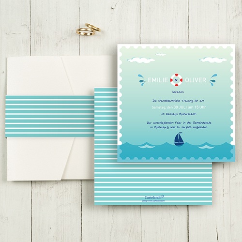 Hochzeitskarten Quadratisch - An Bord 50485