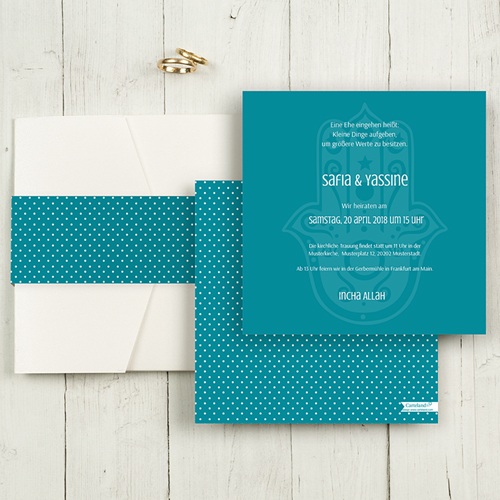 Hochzeitskarten Quadratisch - Kashmira 50487