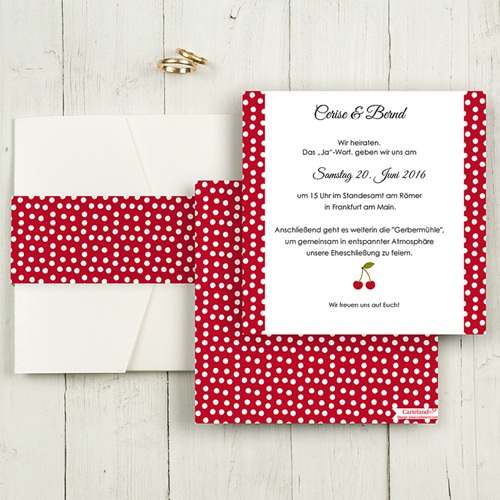 Hochzeitskarten Quadratisch - Rote 50494