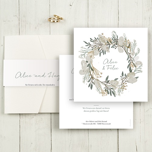 Hochzeitskarten Quadratisch - Tafeldesign 50502
