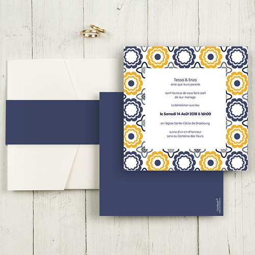 Hochzeitskarten Quadratisch - Azulejo 50504