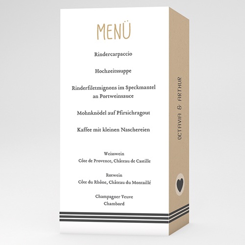 Menükarten Hochzeit - Kraft und Wellen 50553