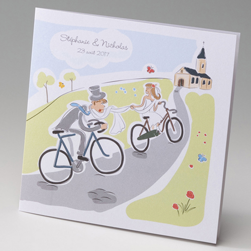 Hochzeitseinladungen traditionell - Fahrrad 50823