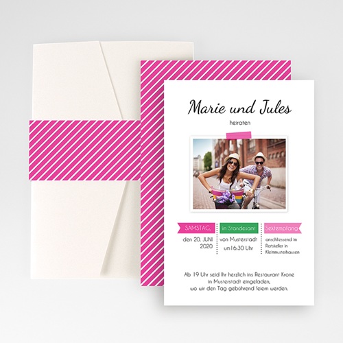 Hochzeitskarten Querformat - Poppig 50847
