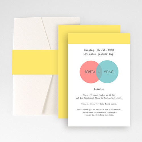 Hochzeitskarten Querformat - Pastell 50849