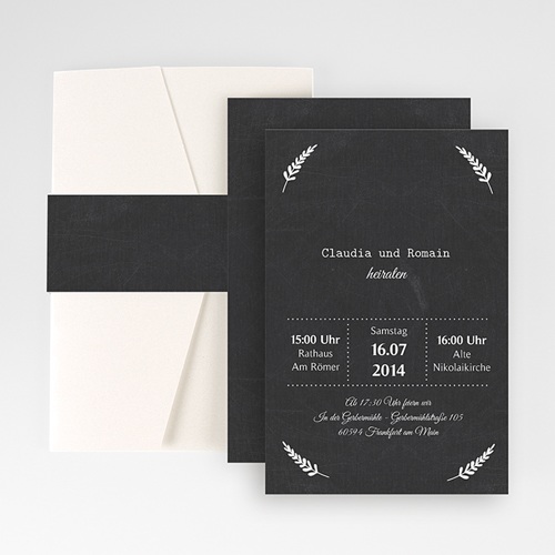 Hochzeitskarten Querformat - Schick und fein 50853