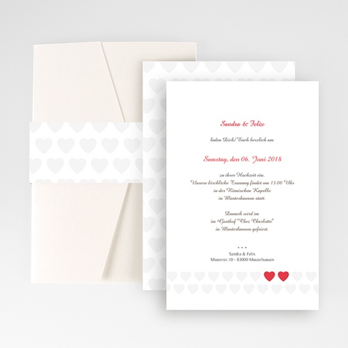 Hochzeitskarten Querformat - Doppelherz 50855