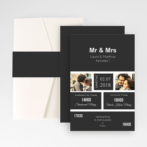 Hochzeitskarten Querformat - Unzertrennlich 50857