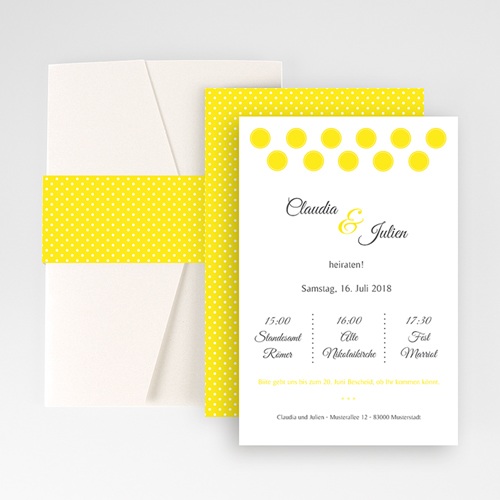 Hochzeitskarten Querformat - Zitronengelb 50861