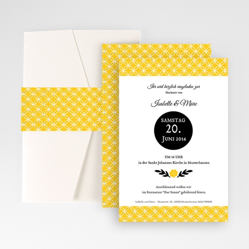 Hochzeitskarten Querformat - Gelbton 50863