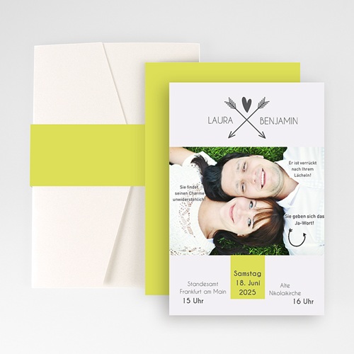 Hochzeitskarten Querformat - Liebespfeil 50865