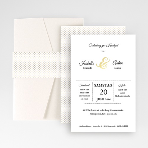 Hochzeitskarten Querformat - Geschwungen 50921